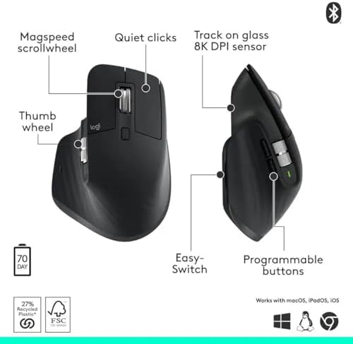 Logitech MX Master 3S Wireless Mouse Logitech MX Master 3S wireless mouse for productivity